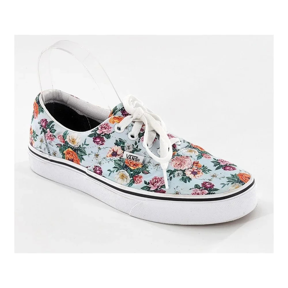 VANS Floral Print Lace Up Canvas Sneakers Unisex - Picture 1 of 12